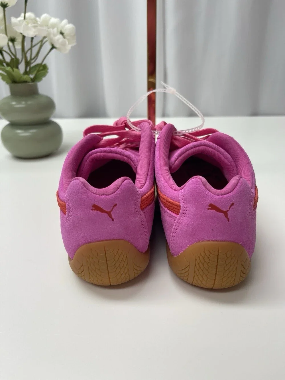 PUMA Speedcat OG Suede Low Top Lace-Up Cushioned Women’s Pink Pixel
